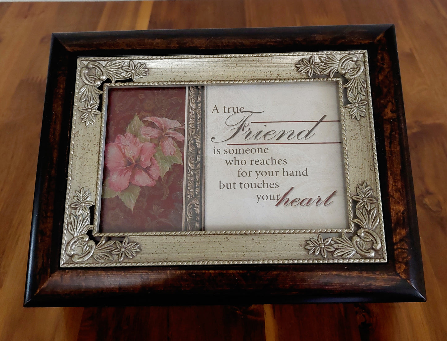 Wood Finish with Silver Color Inlay Music Box 1