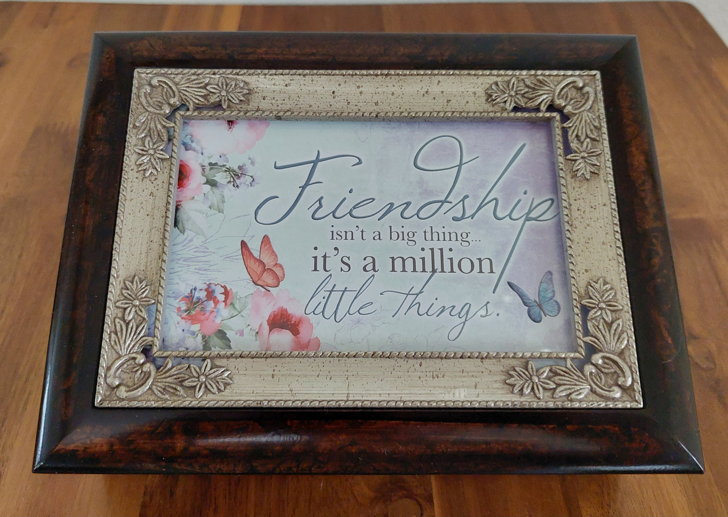 Wood Finish with Silver Color Inlay Music Box 2