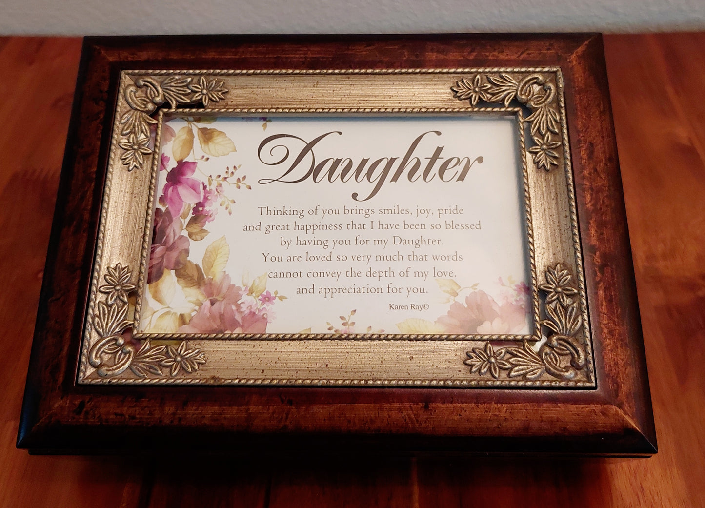 Wood Finish with Silver Color Inlay Music Box 6