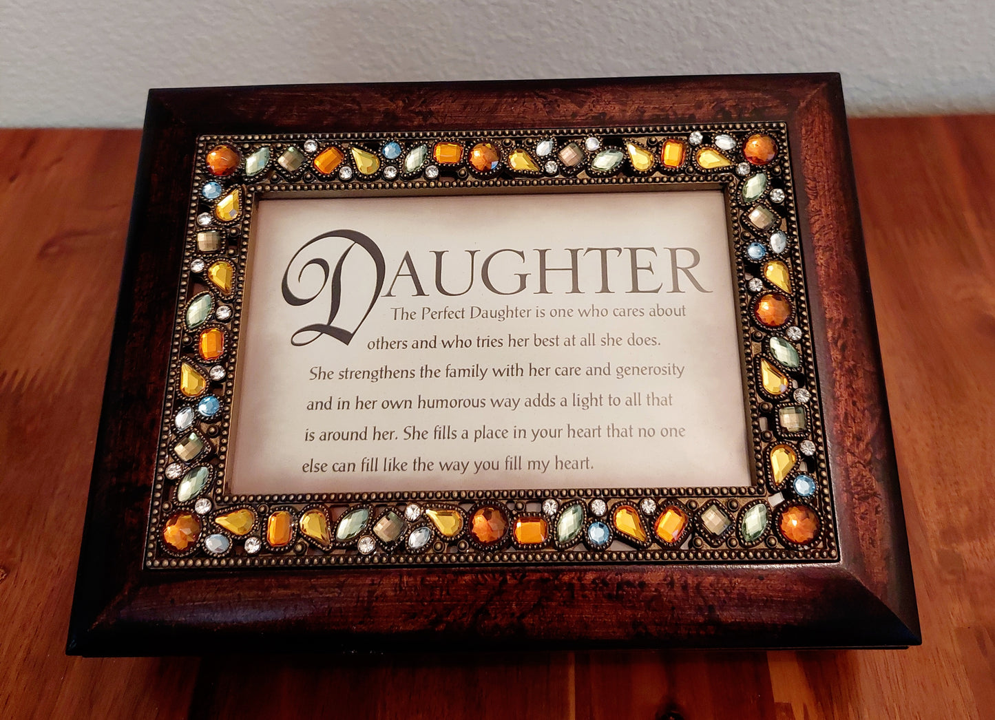 Amber Tone Jeweled Music Box 3