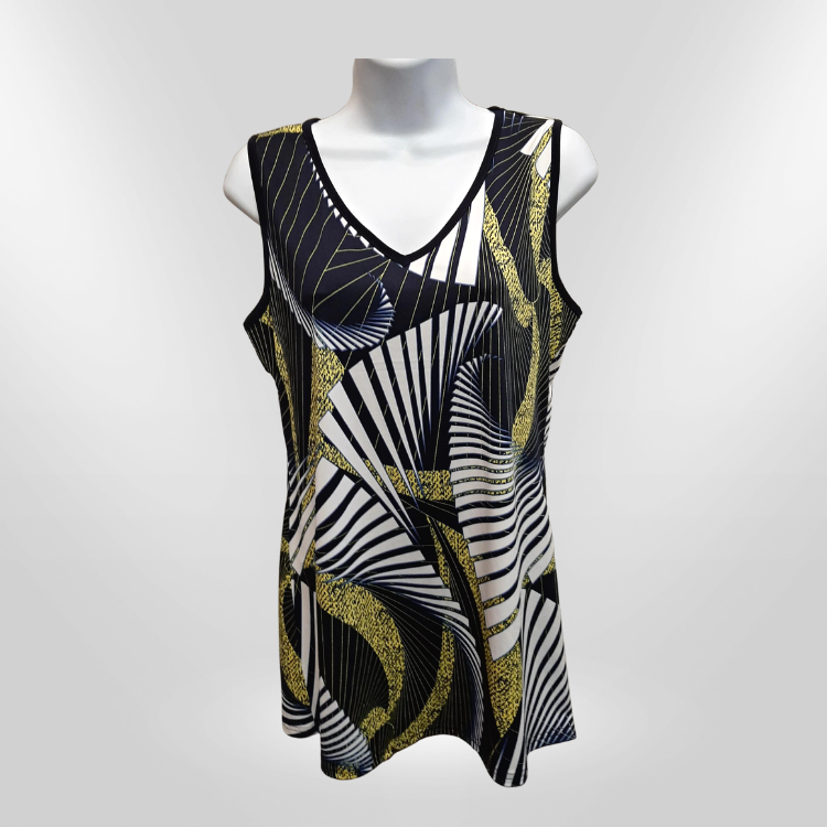 Tank Top - Navy/Yellow