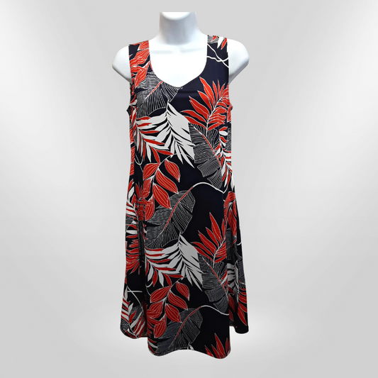 Sleeveless Navy and Red Dress