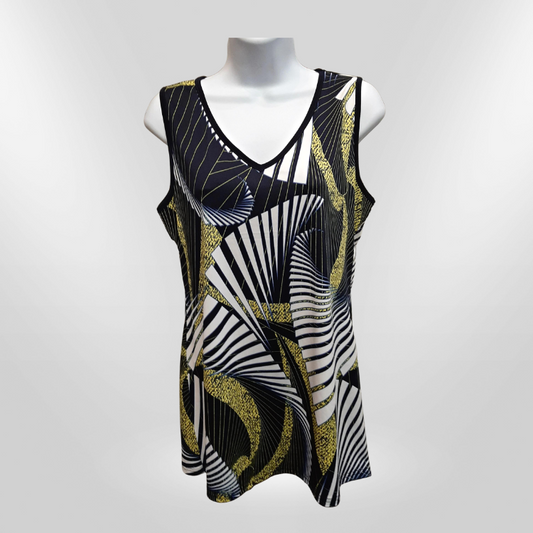 Tank Top - Navy/Yellow