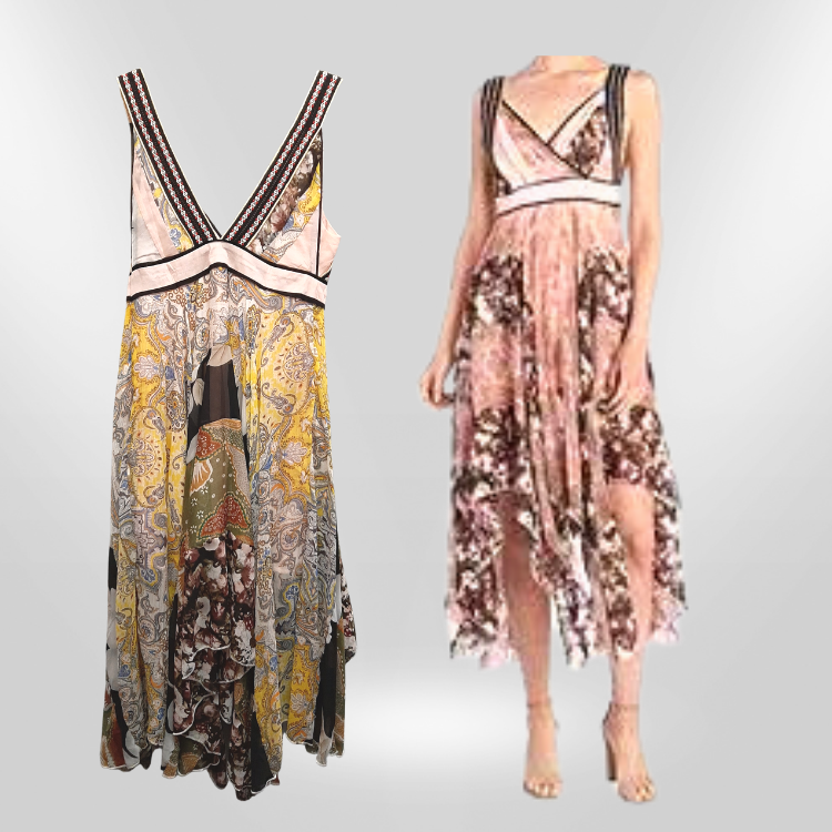 V-Neck Chiffon Dress
